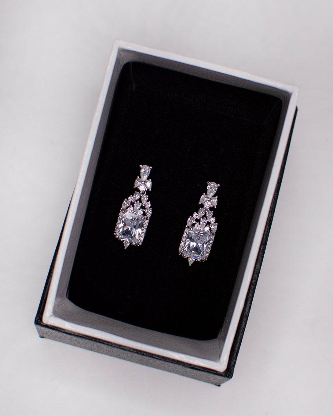 Lena Silver bridal earrings — alternate view 2