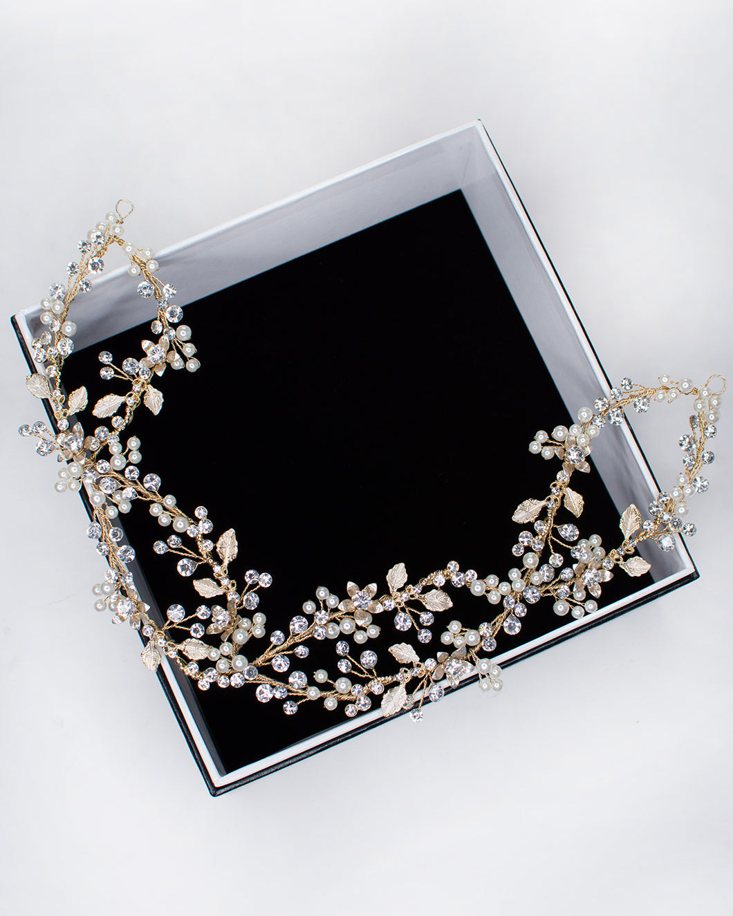 Carmella Twin row Gold Bridal Hair Vine — alternate view 5