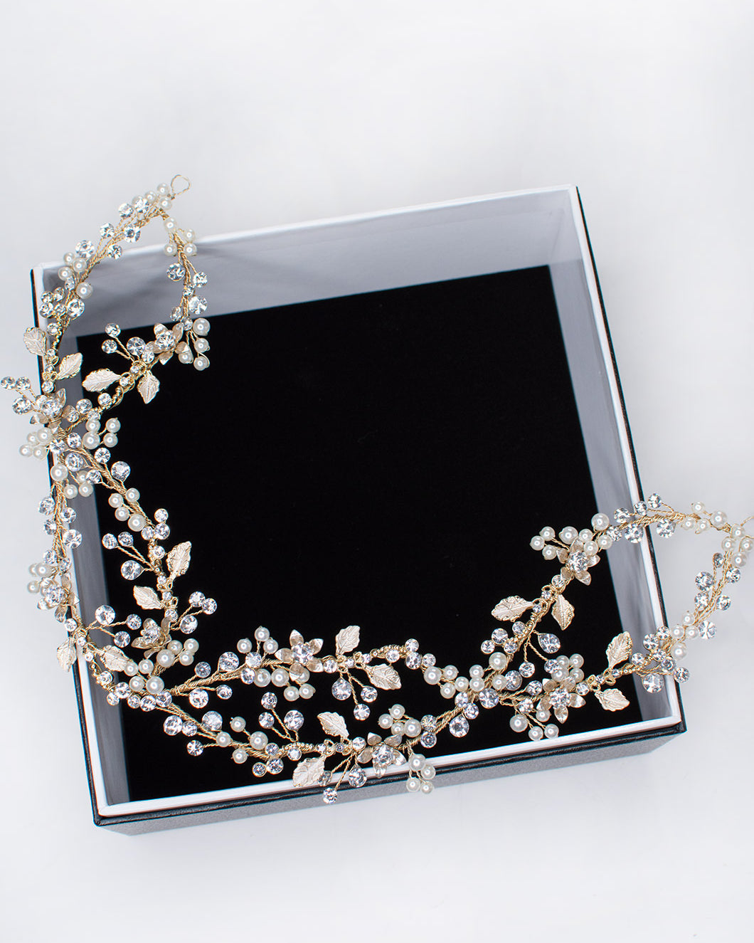 Carmella Twin row Gold Bridal Hair Vine — alternate view 4