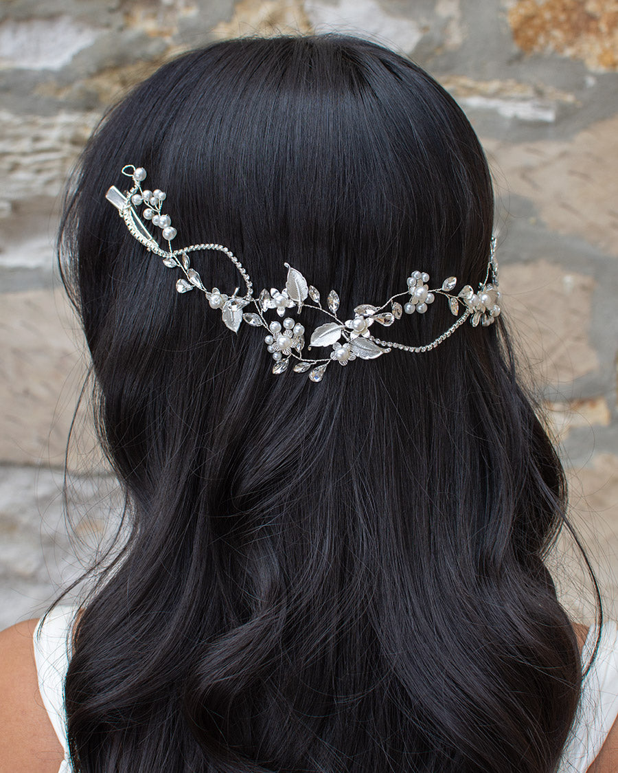 Elle silver and pearl hair vine by Windsor Bridal Jewellery