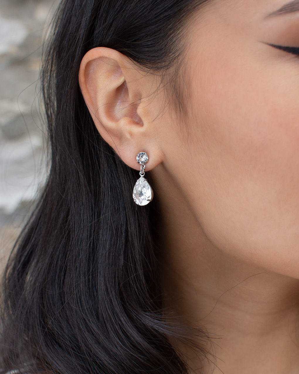 Rosemary silver bridal earrings — alternate view 2