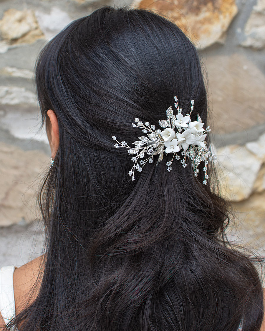 Vivian silver bridal comb — alternate view 3