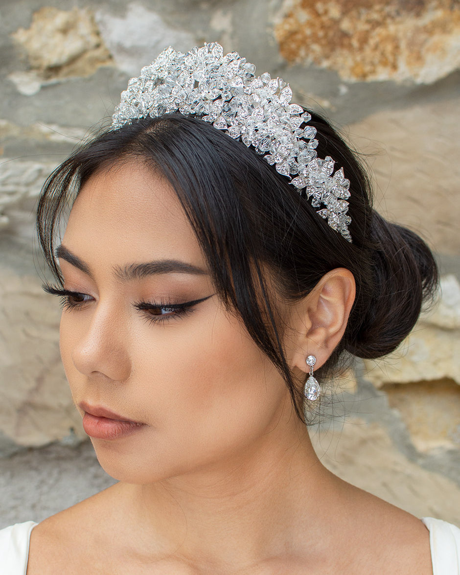 Edwina Double Silver bridal crown — alternate view 5