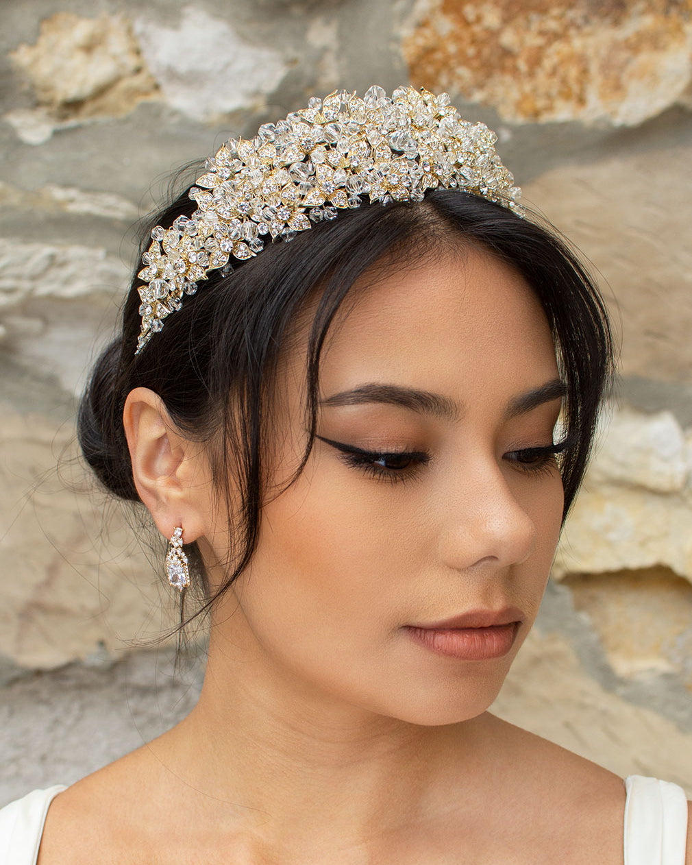 Edwina Double gold bridal crown by Windsor Bridal Jewellery