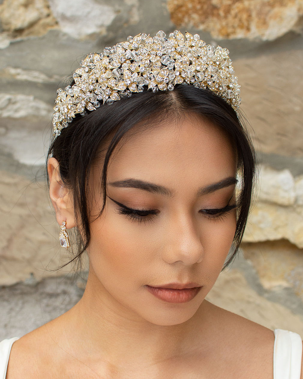 Edwina Double gold bridal crown — alternate view 3