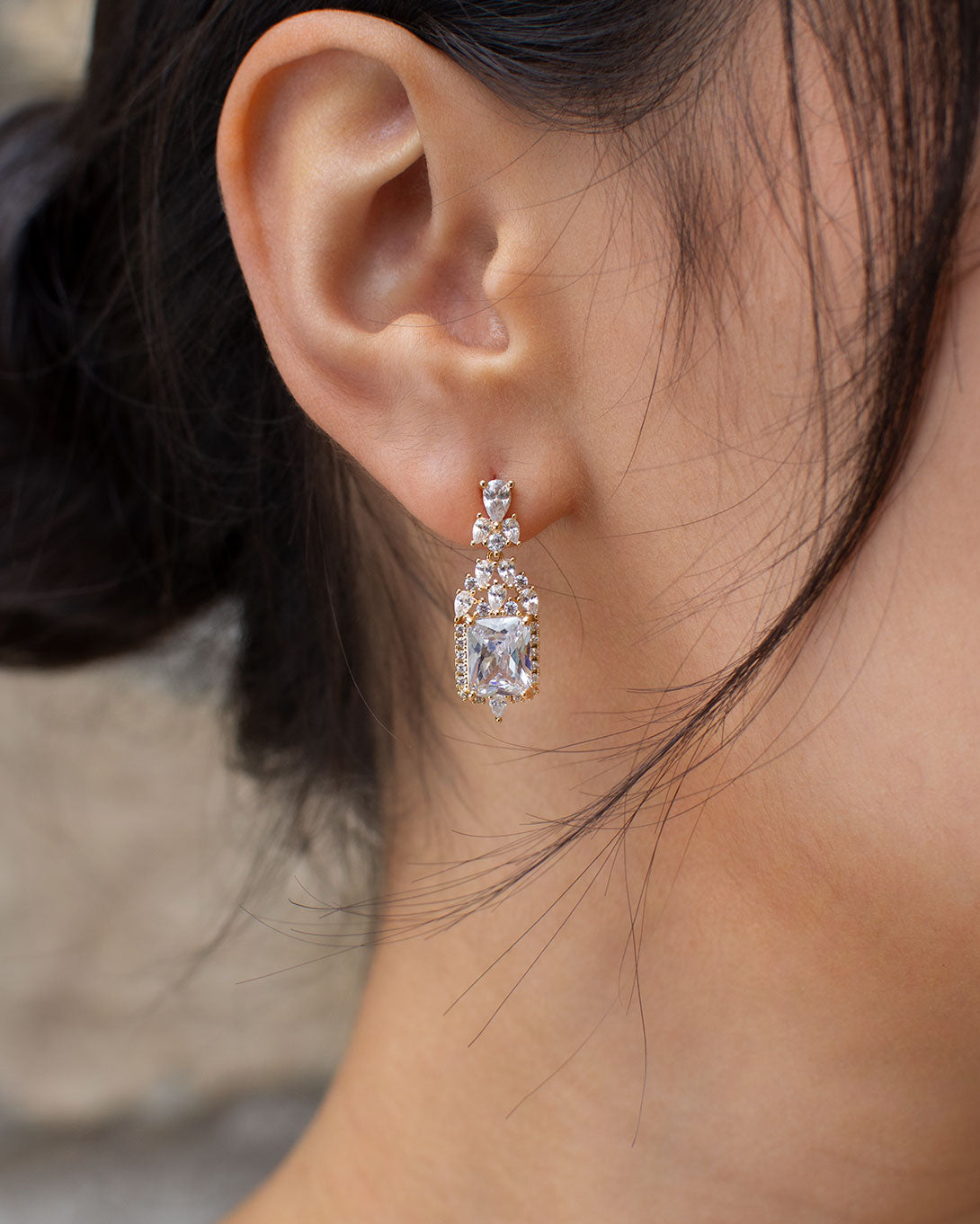 Lena Gold bridal earrings — alternate view 2