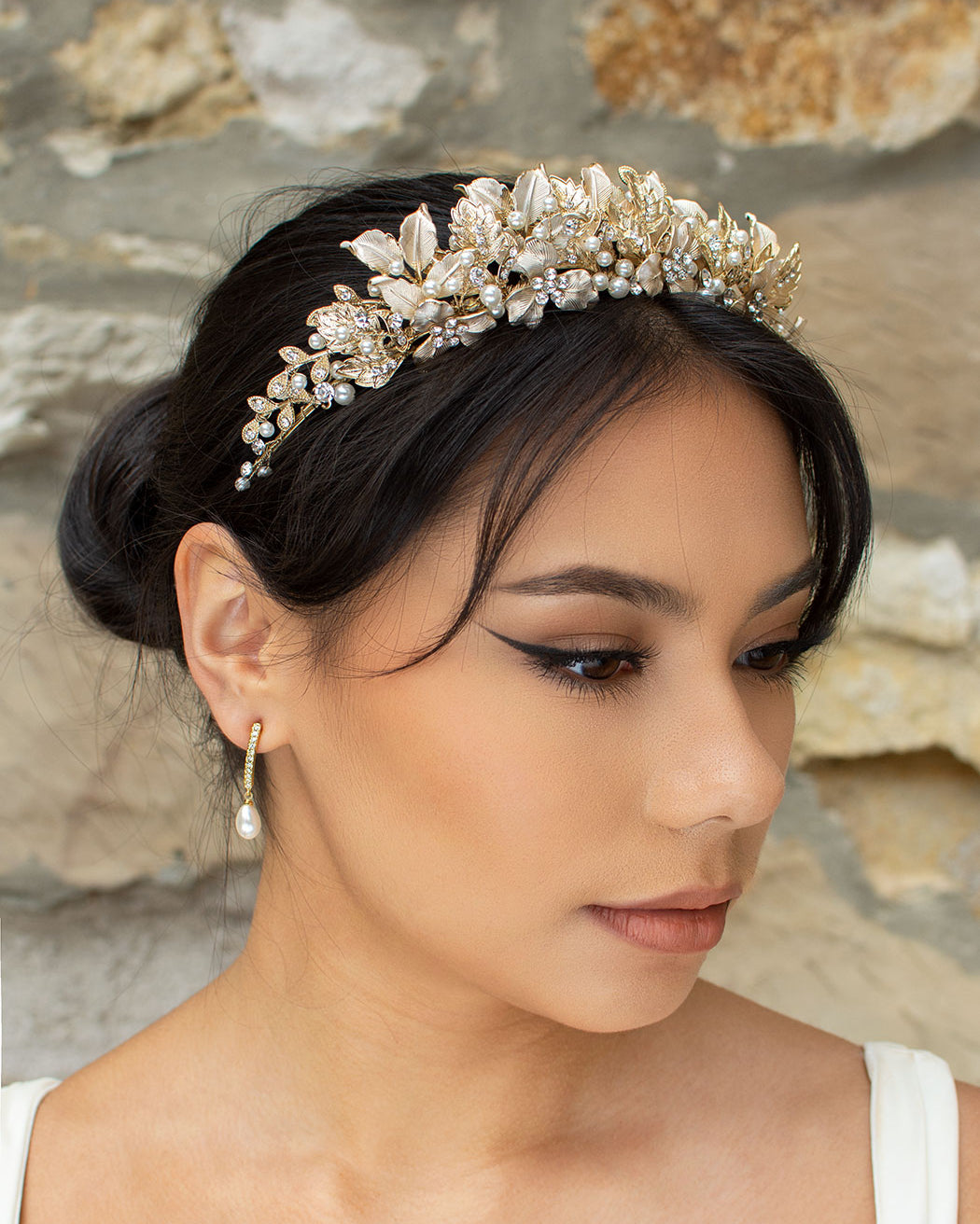 Hannah Gold Bridal Headpiece crown — alternate view 3