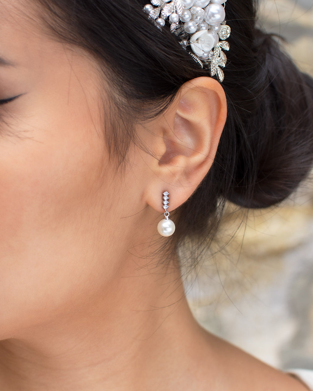 Colette silver bridal earrings by Windsor Bridal Jewellery