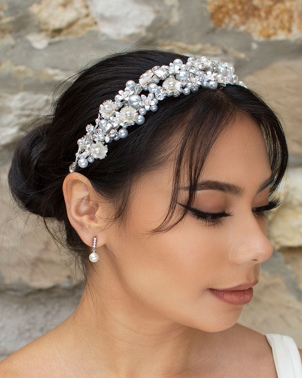 Violet Silver bridal headband — alternate view 2