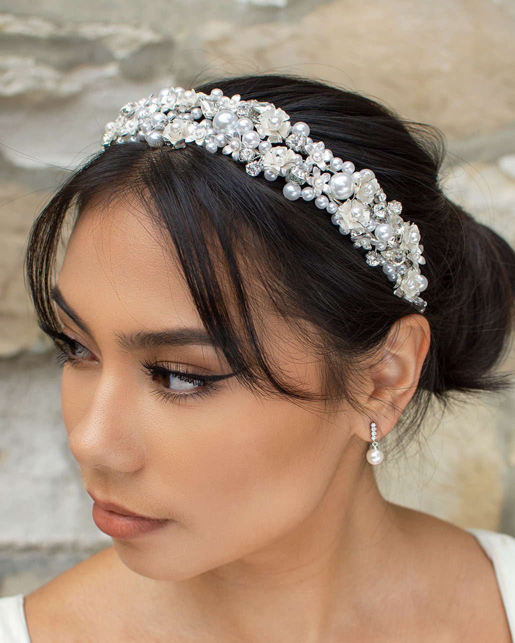 Violet Silver bridal headband — alternate view 4