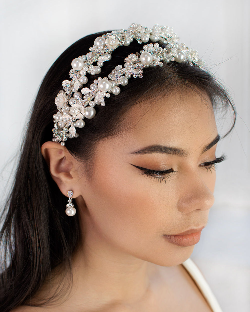 Stella Double Silver bridal headband — alternate view 2