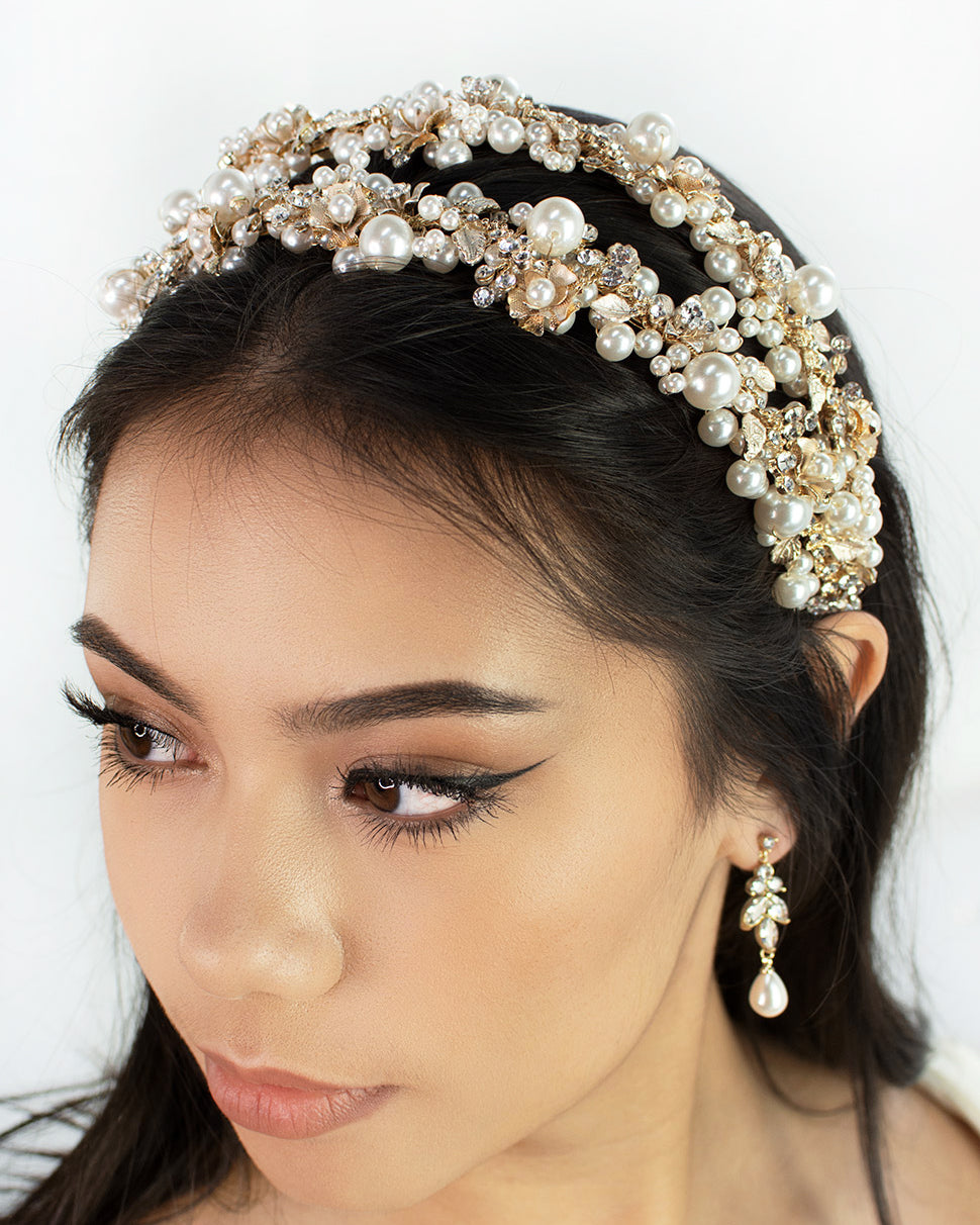Stella Double Gold headband by Windsor Bridal Jewellery