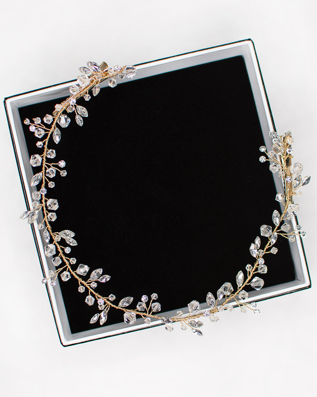 Gia Gold Crystal only Bridal Hair Vine — alternate view 2