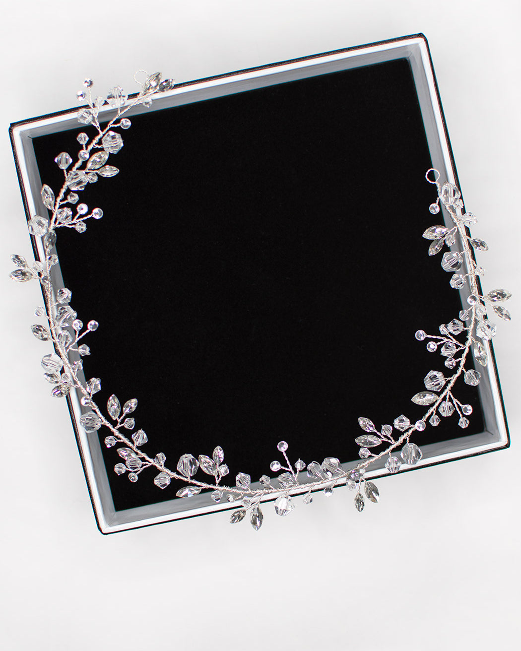 Gia Silver and crystal only Bridal Hair Vine — alternate view 2
