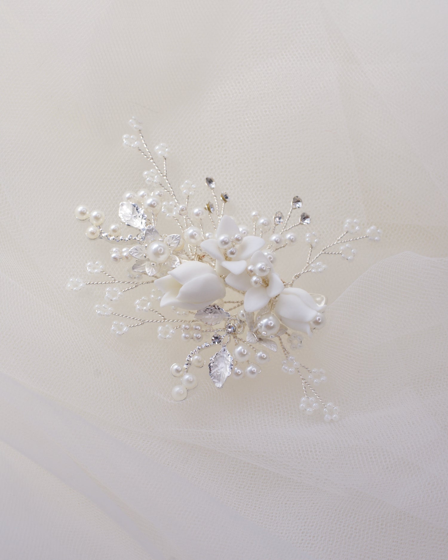 Kiara Silver bridal hair pin — alternate view 2