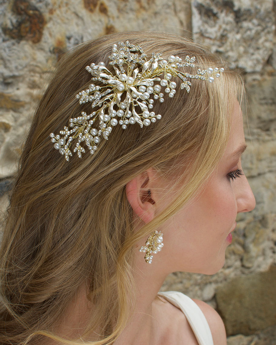 Alessia Gold comb by Windsor Bridal Jewellery