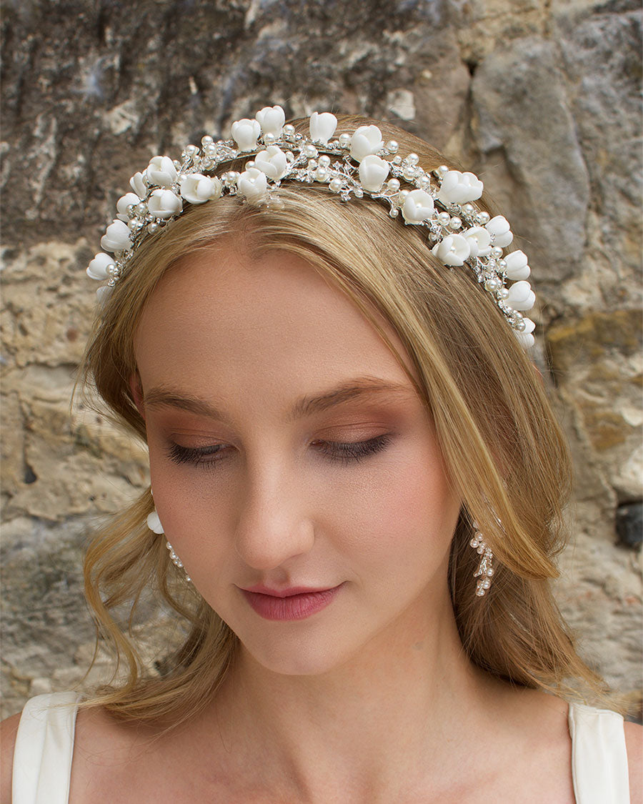 Olivia Silver bridal headband — alternate view 2