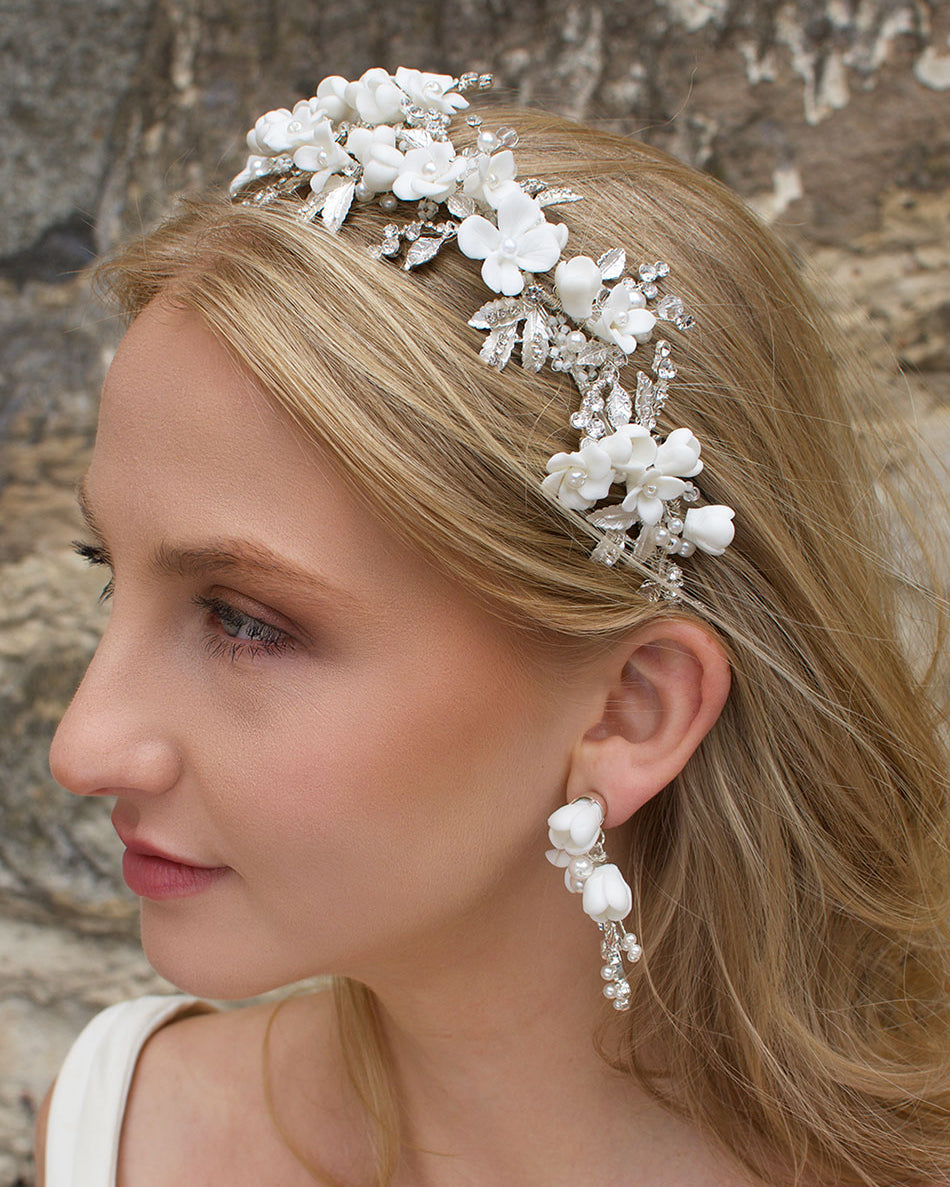 Primrose Silver headband by Windsor Bridal Jewellery