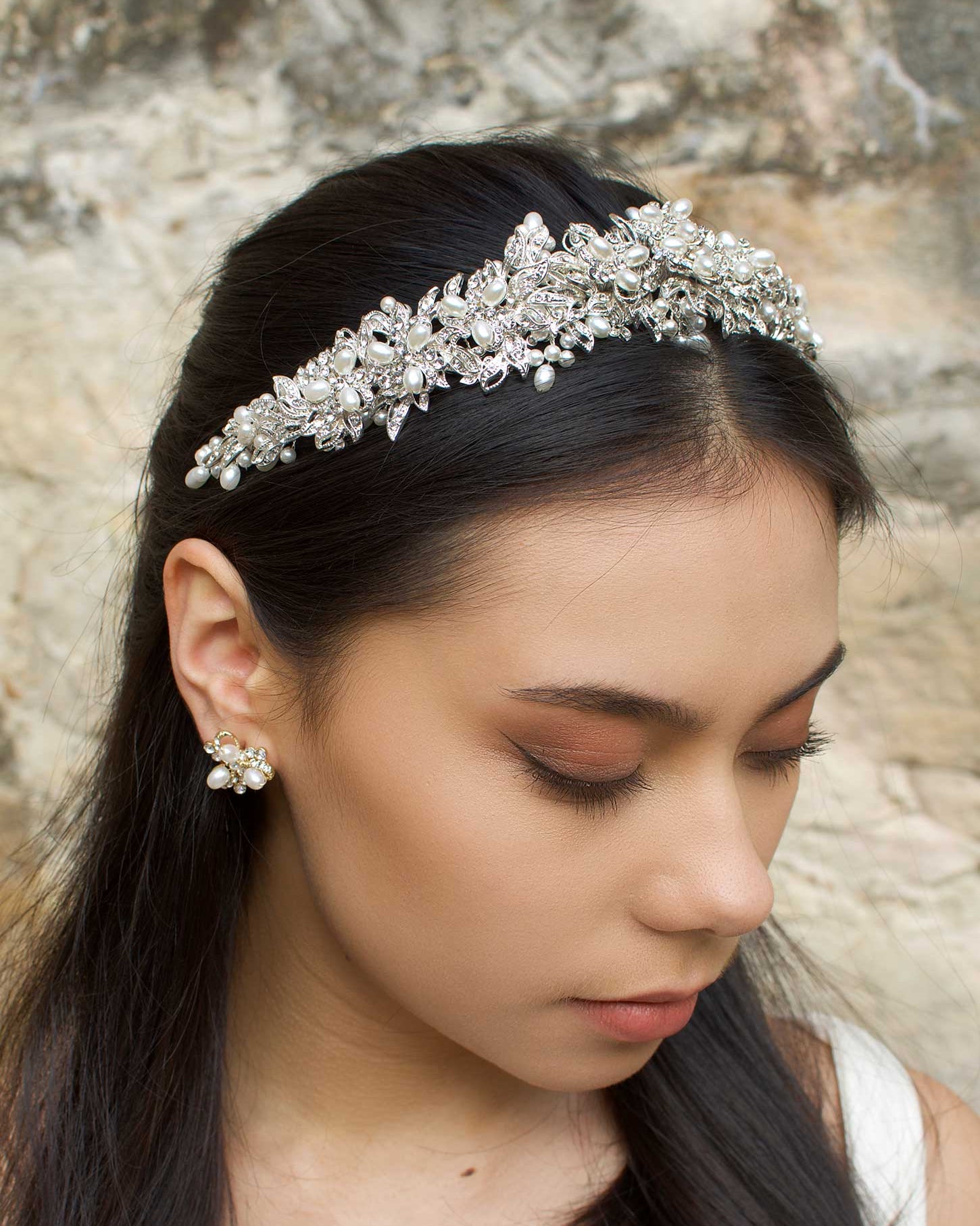 Caroline Silver headband by Windsor Bridal Jewellery