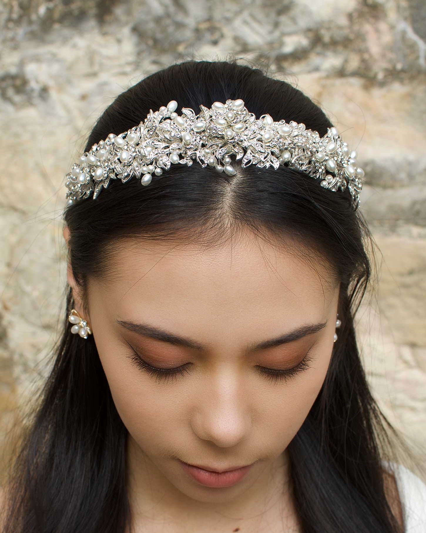 Caroline Silver bridal headband — alternate view 4