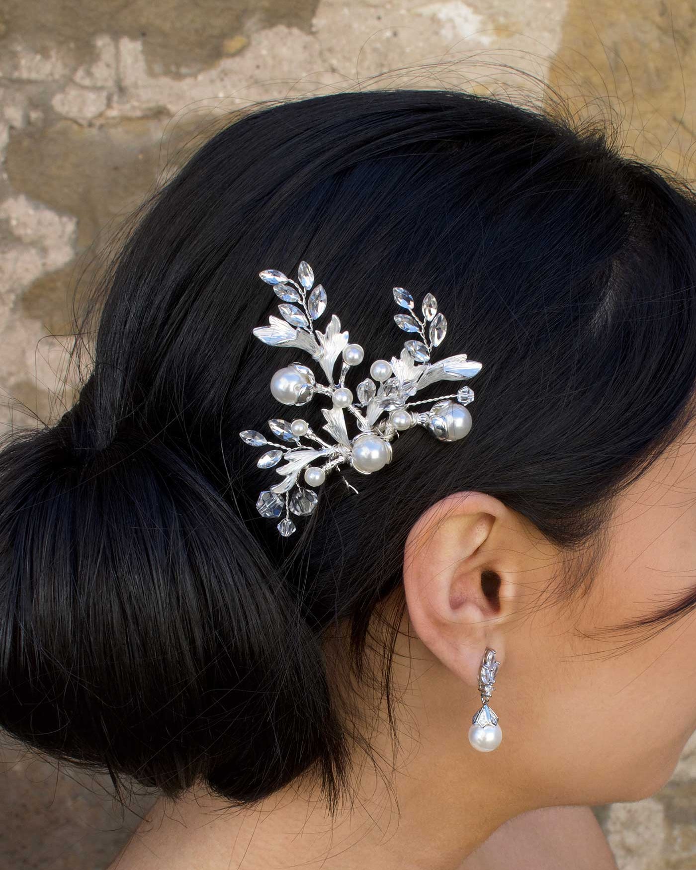 Emma Silver hair pin by Windsor Bridal Jewellery