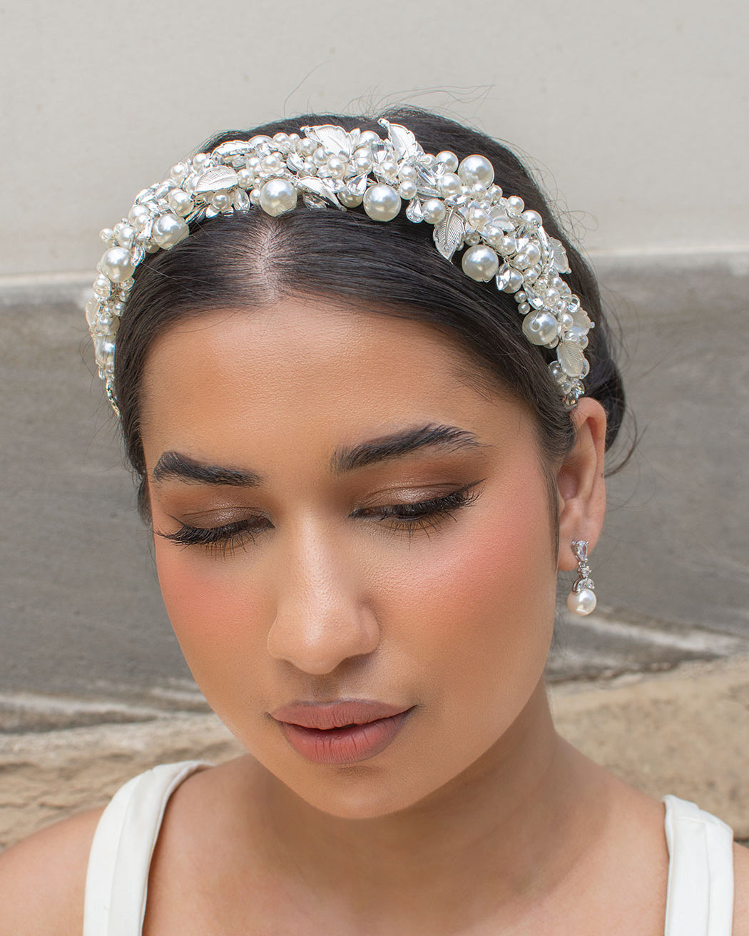 Heather Double Silver bridal headband — alternate view 4