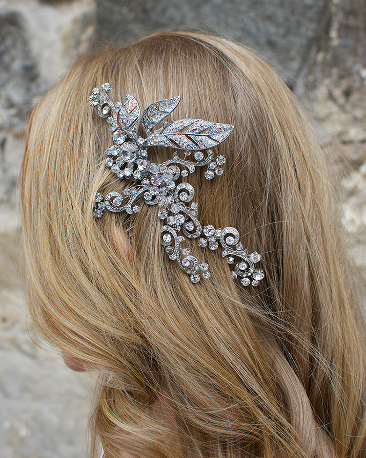 Czarina Side-comb in Silver by Windsor Bridal Jewellery