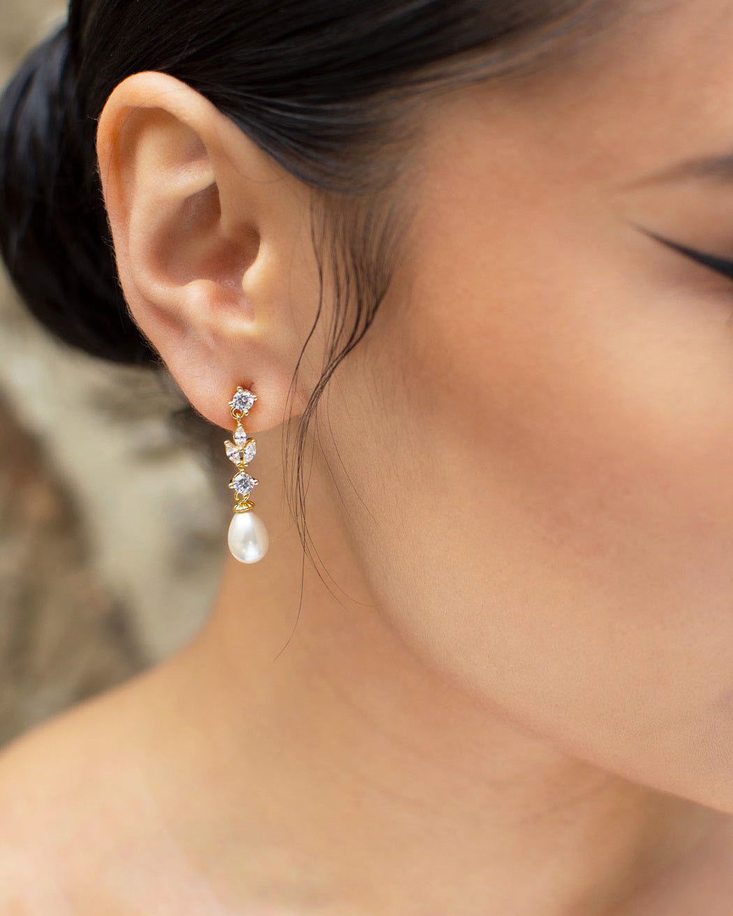 Tara Gold bridal earrings — alternate view 3