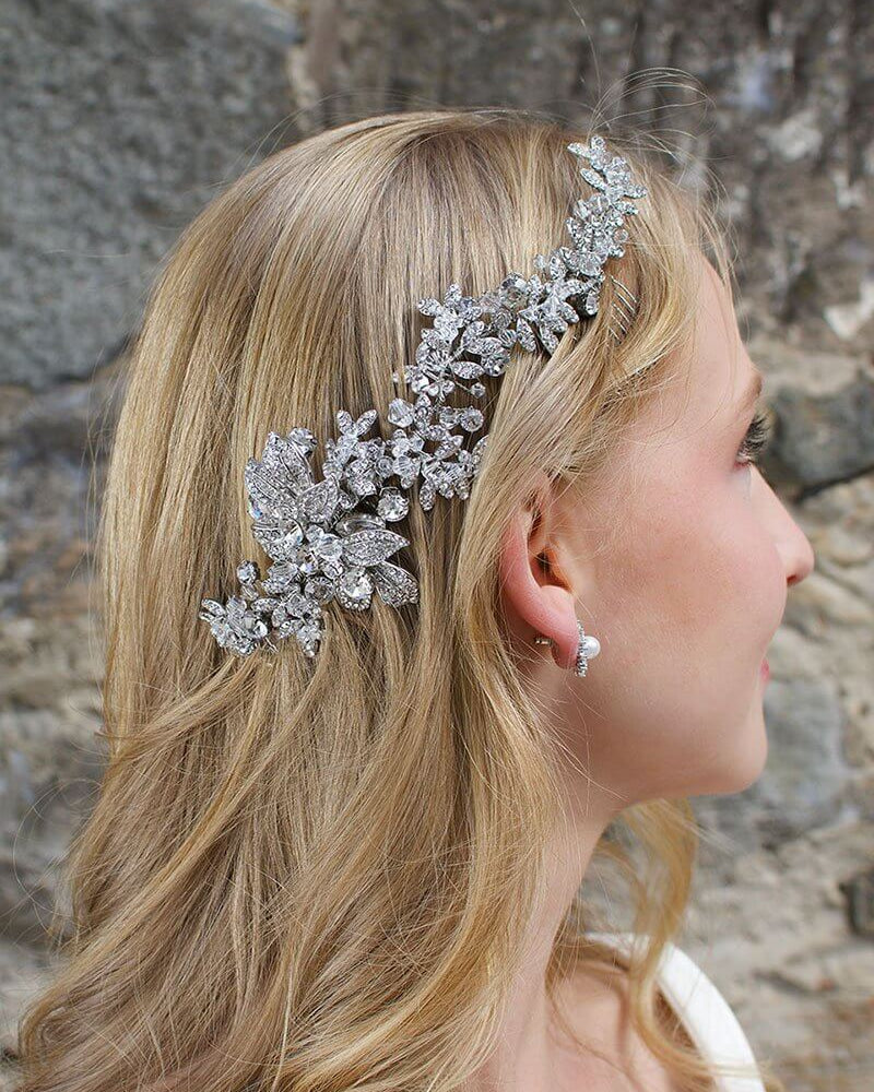 Christy Half Size Silver hair vine by Windsor Bridal Jewellery