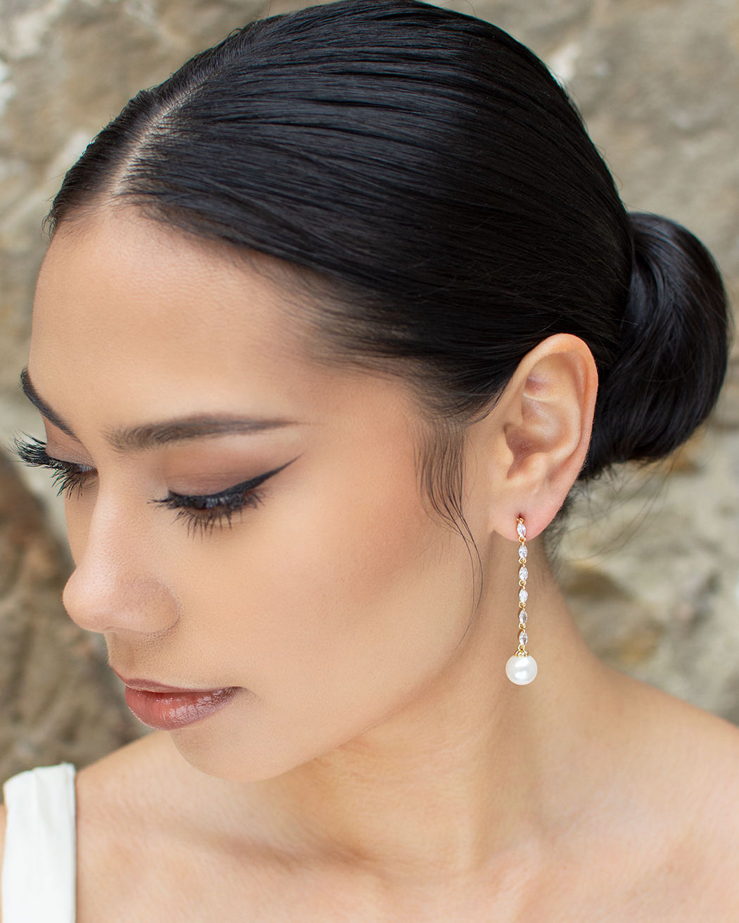 Miley Gold bridal earrings — alternate view 4