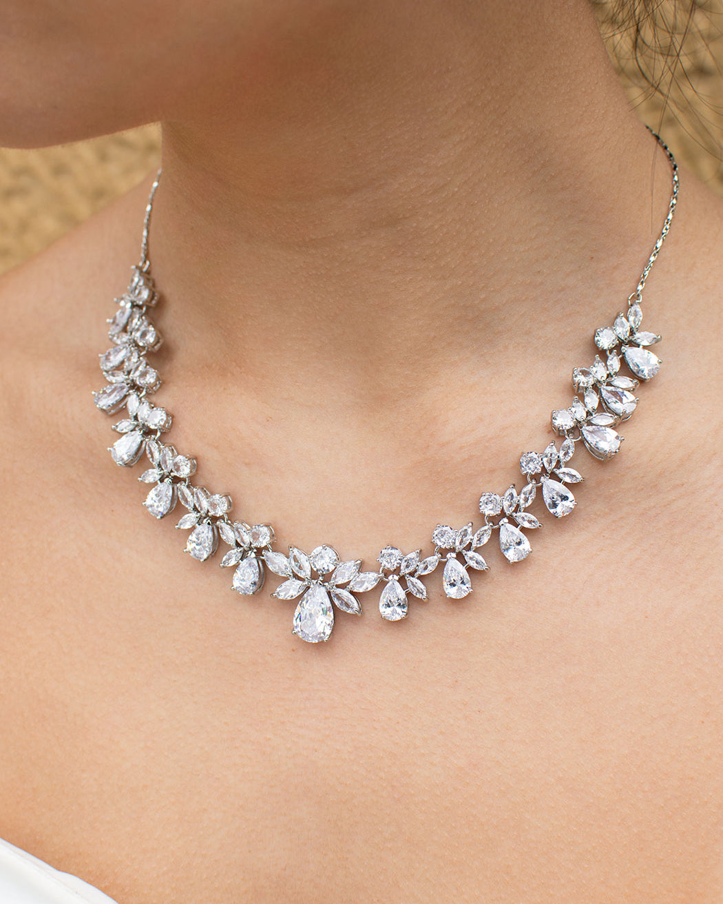 Annalise Silver bridal necklace — alternate view 3