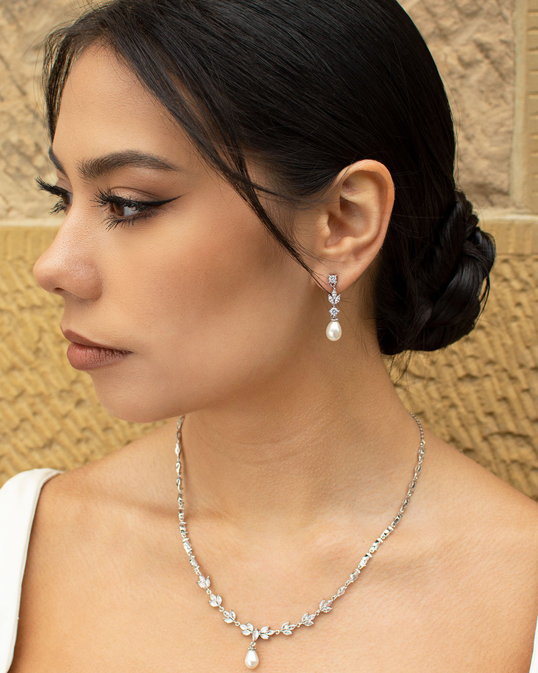 Leah Silver bridal necklace — alternate view 2