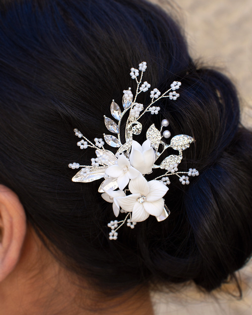Sophie silver bridal comb — alternate view 2