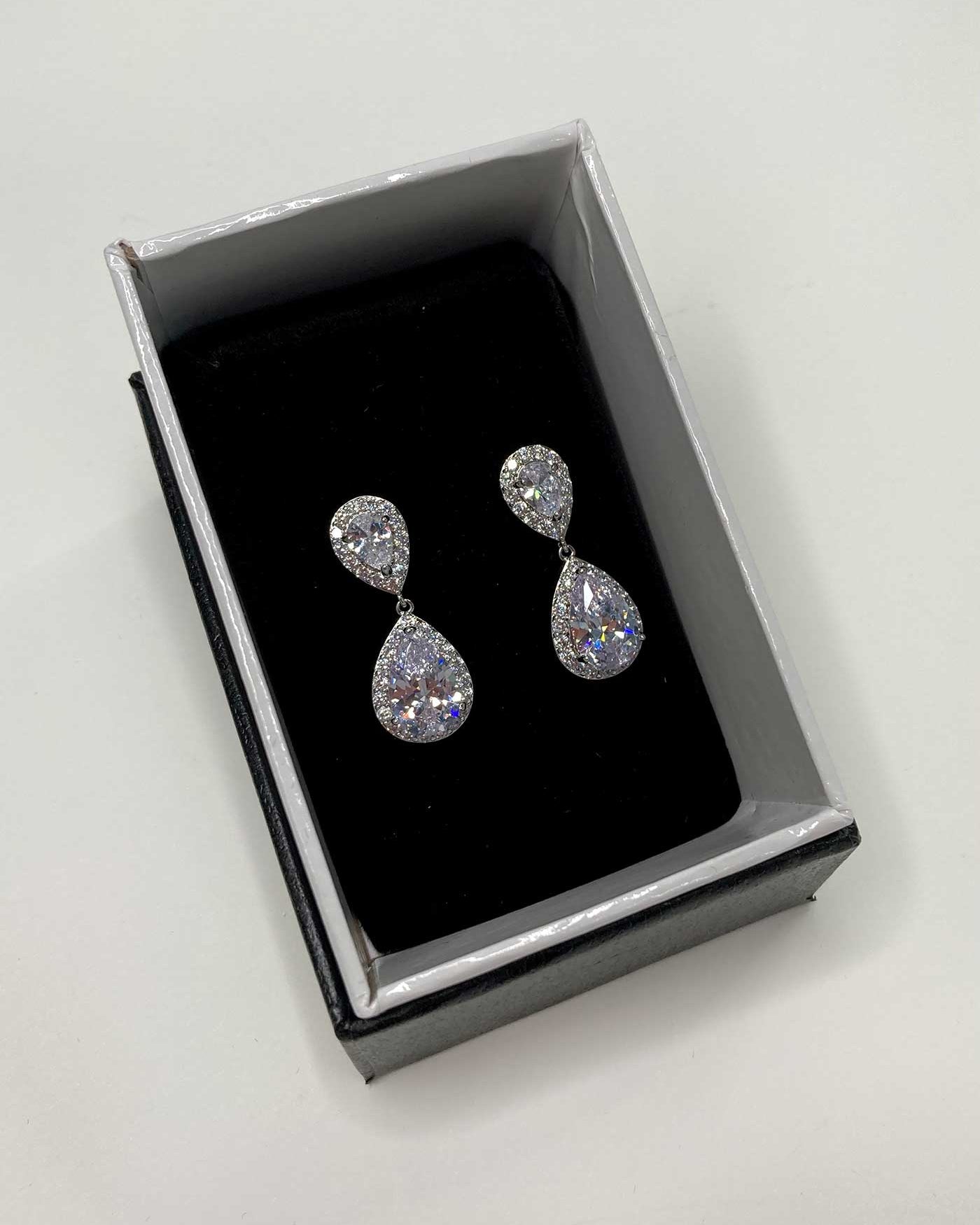 Athena silver bridal earrings — alternate view 3