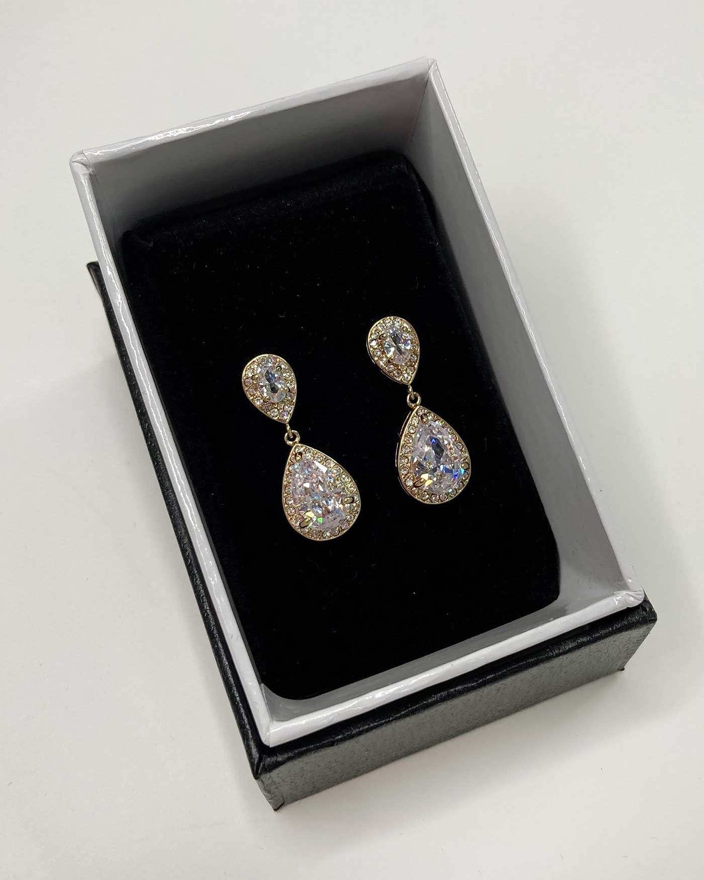 Athena Gold bridal earrings — alternate view 2
