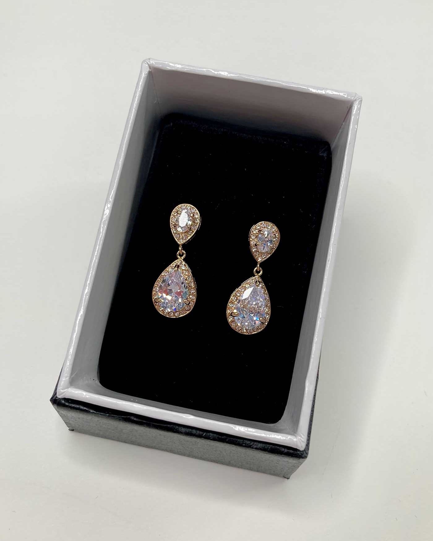 Athena Rose Gold bridal earrings — alternate view 3