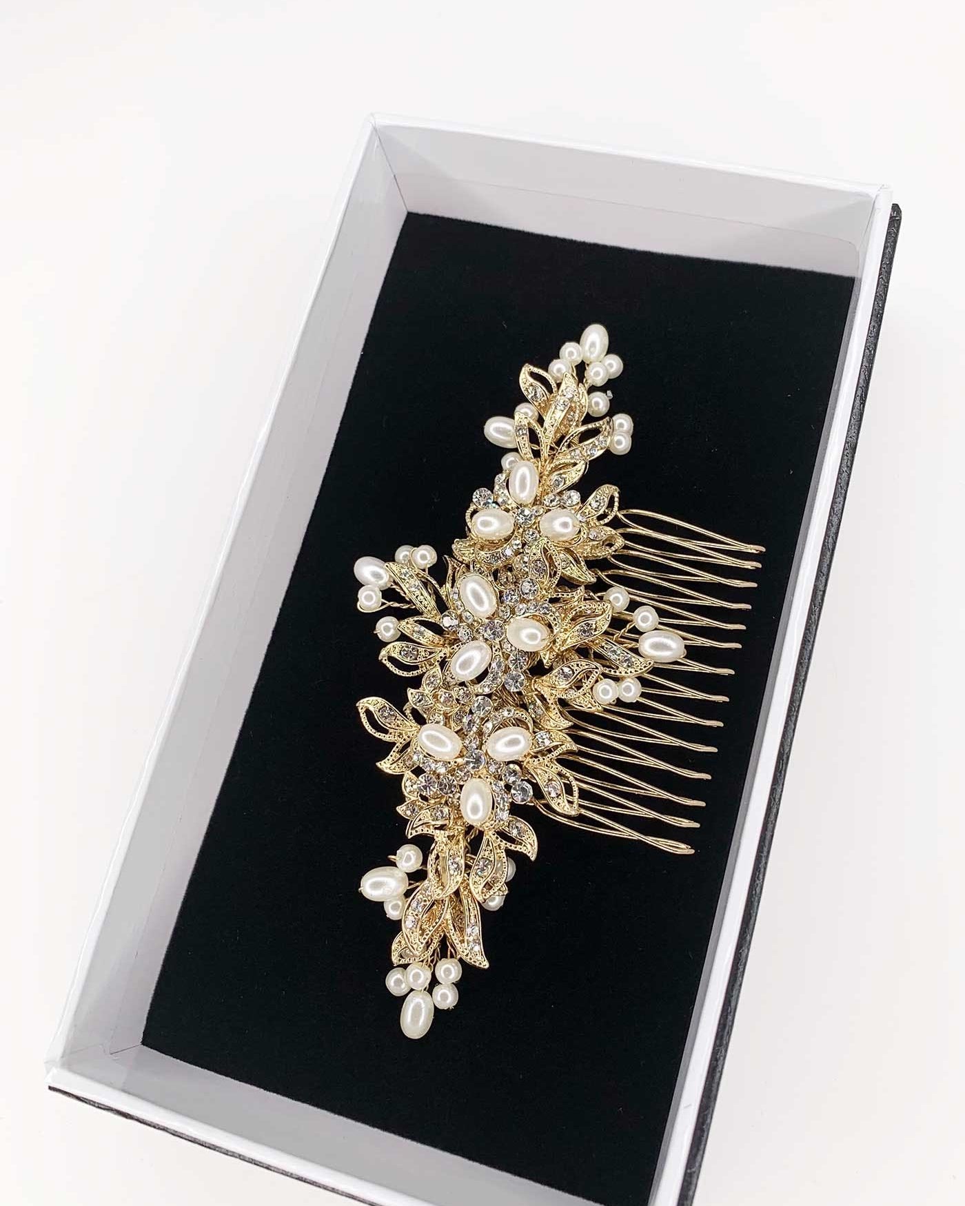 Caterina Pale Gold bridal comb — alternate view 4