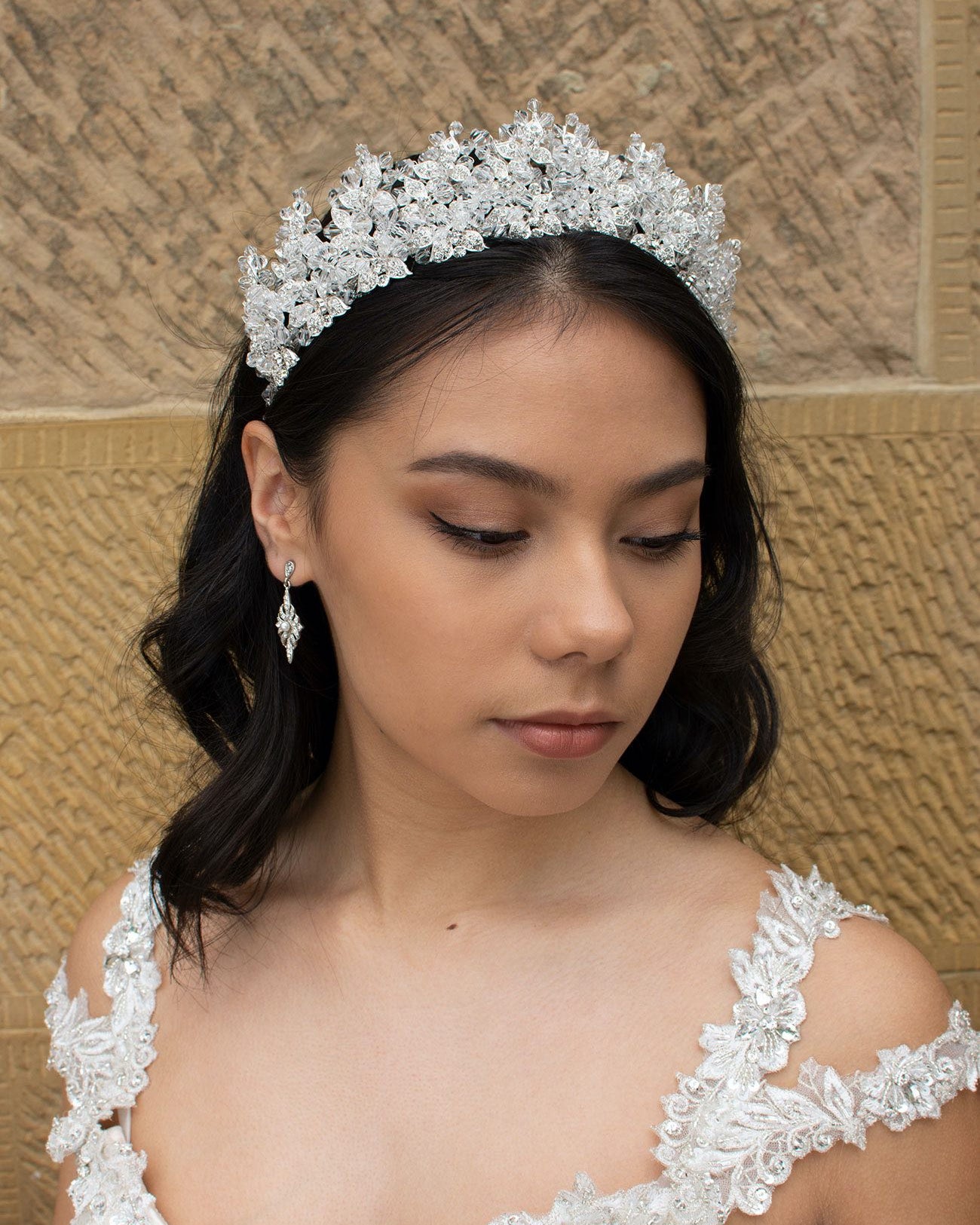 Francesca Bright Silver bridal crown — alternate view 2