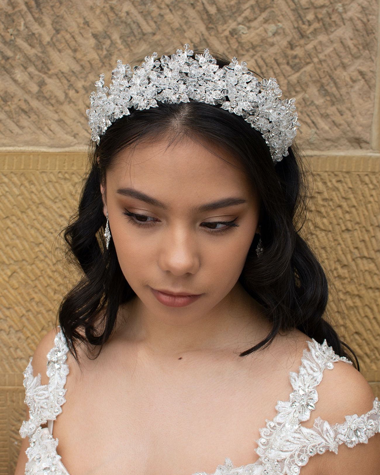 Francesca Bright Silver bridal crown — alternate view 3