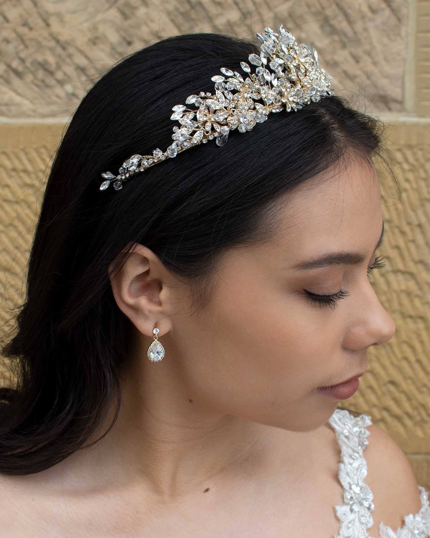 Maria gold bridal crown — alternate view 3