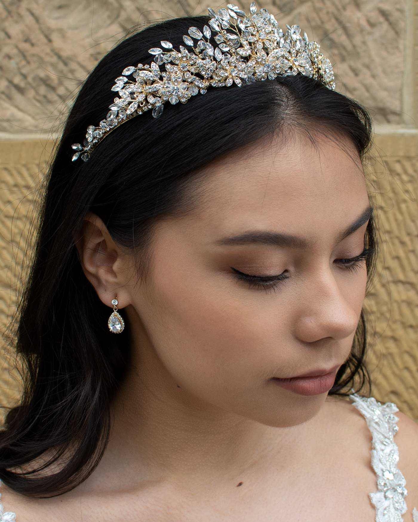 Maria gold bridal crown — alternate view 4