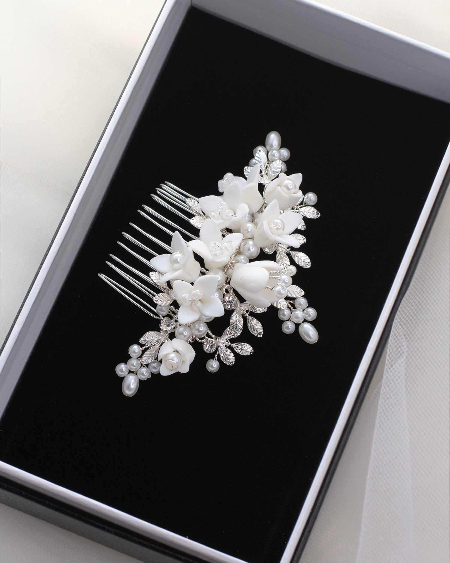 Christina Silver bridal comb by Windsor Bridal Jewellery