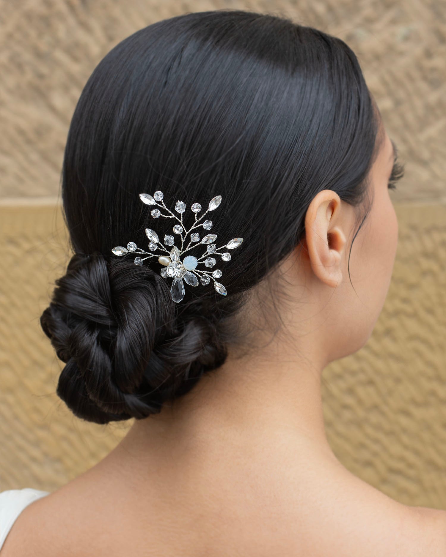 Cynthia silver bridal hair pin by Windsor Bridal Jewellery