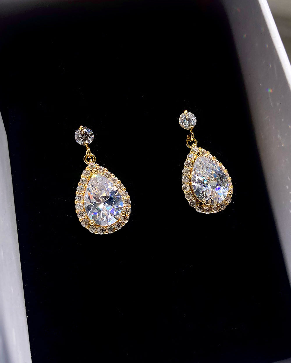 Diaz Gold bridal earrings — alternate view 3