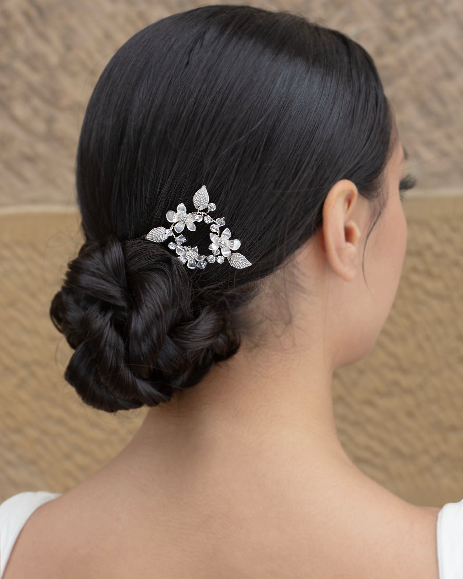 Elise silver bridal hair pin by Windsor Bridal Jewellery