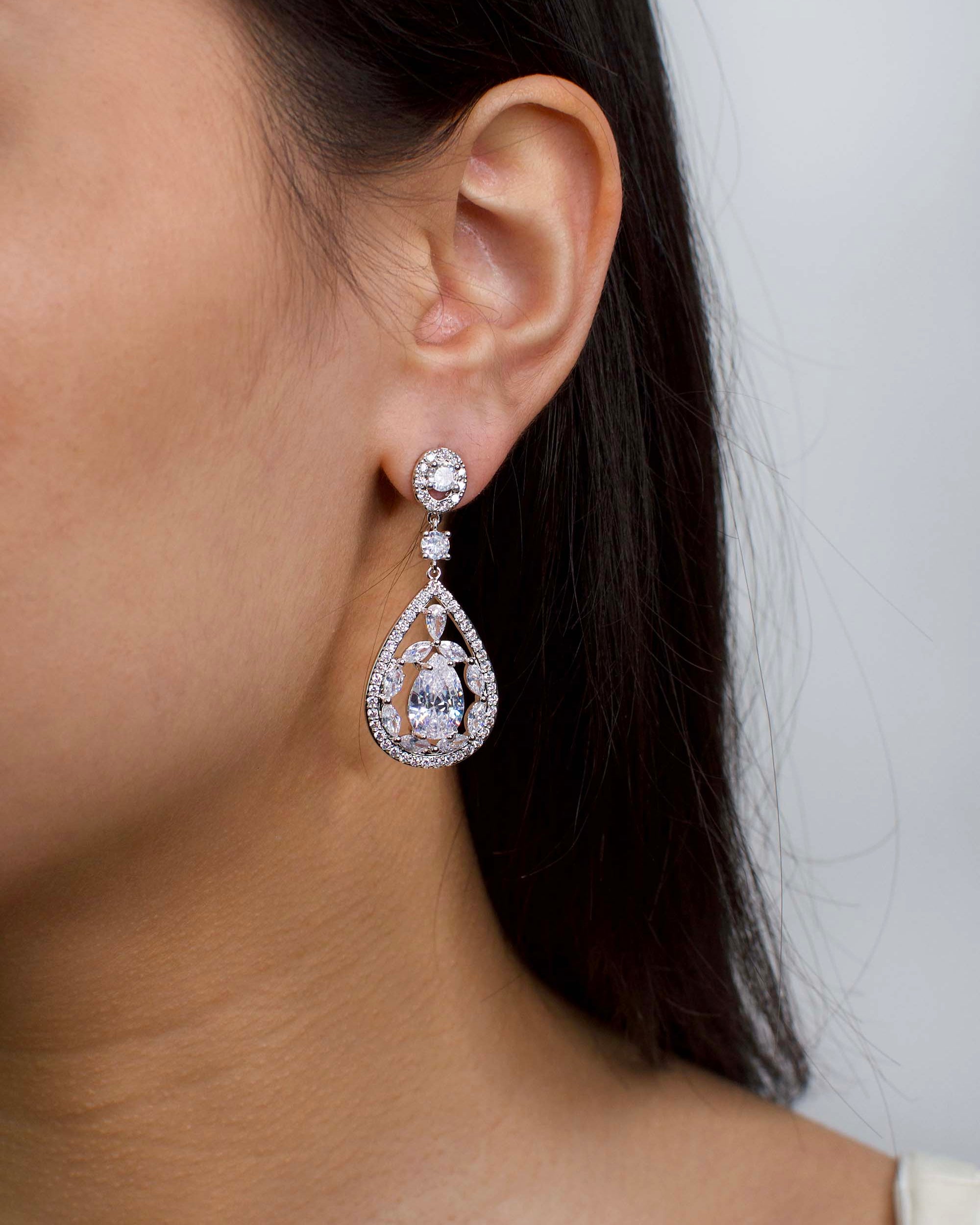 Ellie Silver earrings by Windsor Bridal Jewellery