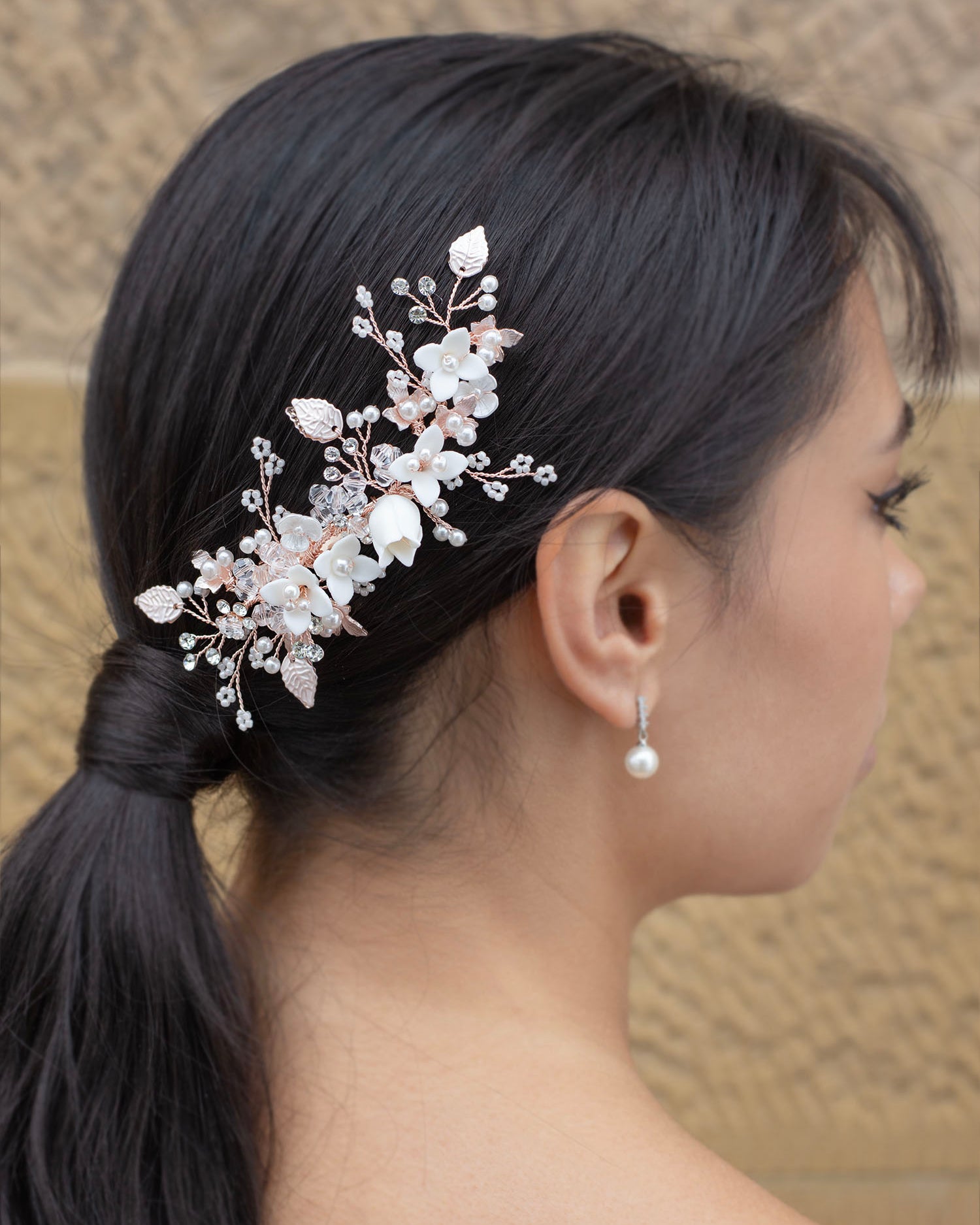 Harlow Rose Gold bridal comb — alternate view 3