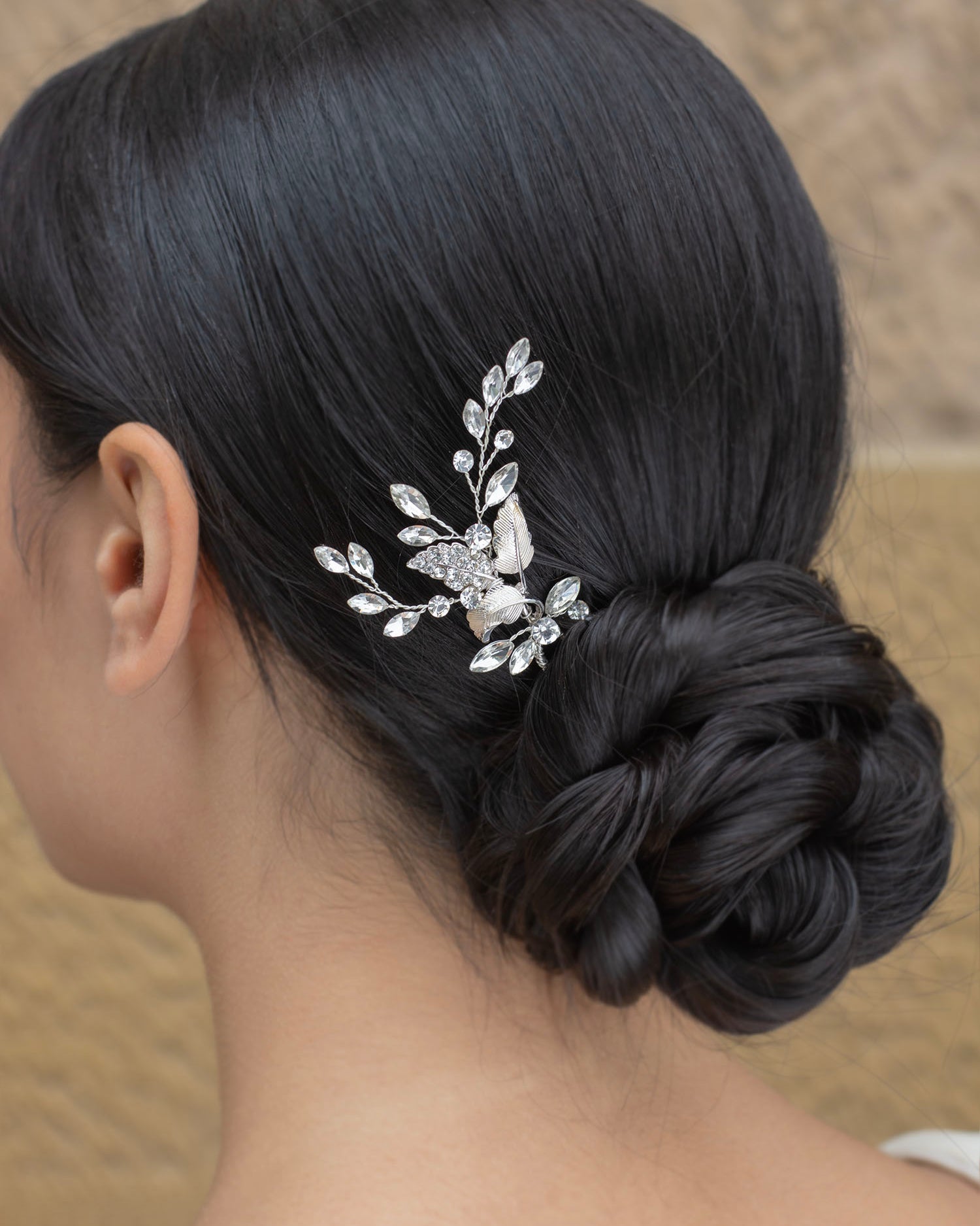 Lyra silver bridal hair pin by Windsor Bridal Jewellery