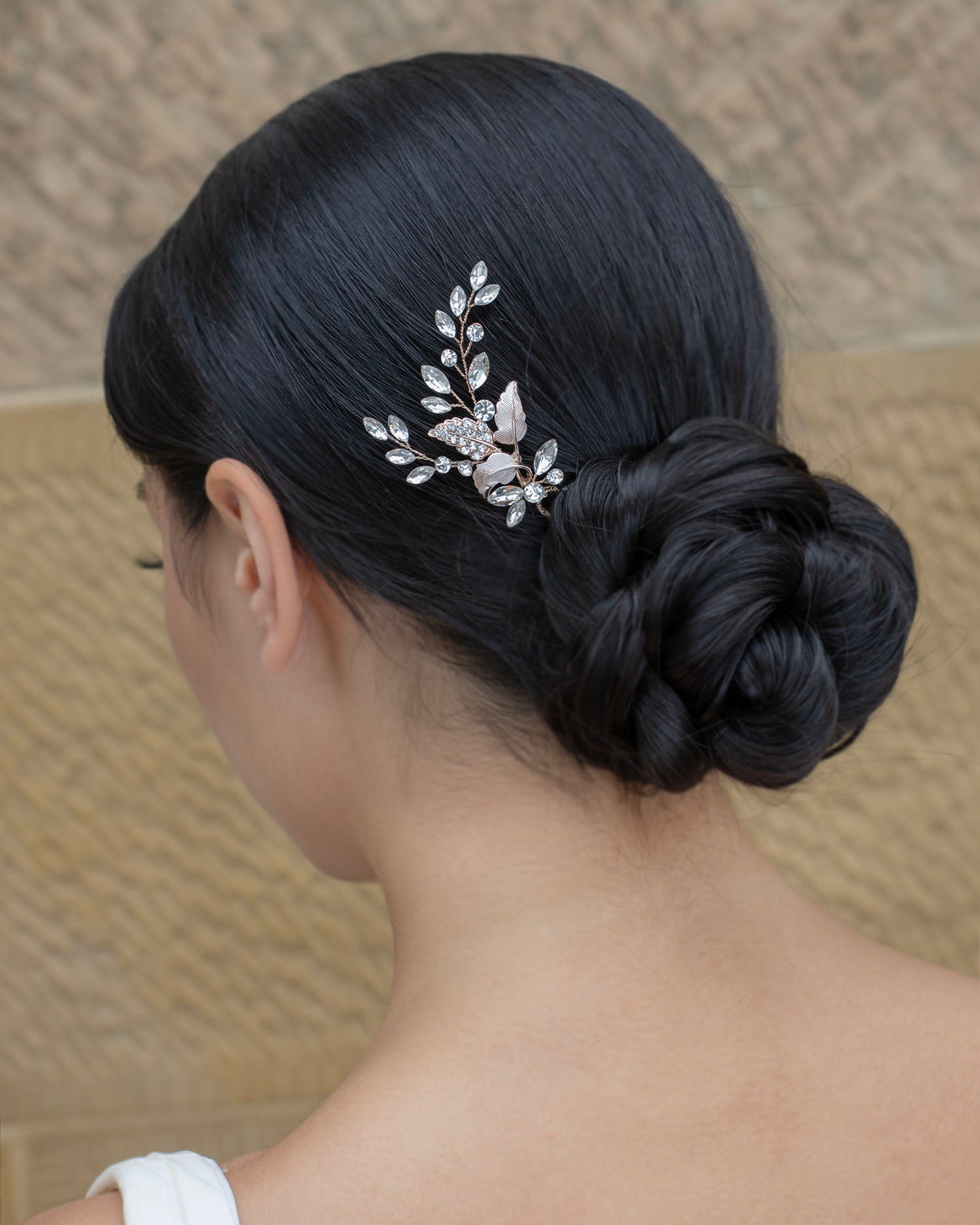 Lyra rose gold bridal hair pin by Windsor Bridal Jewellery