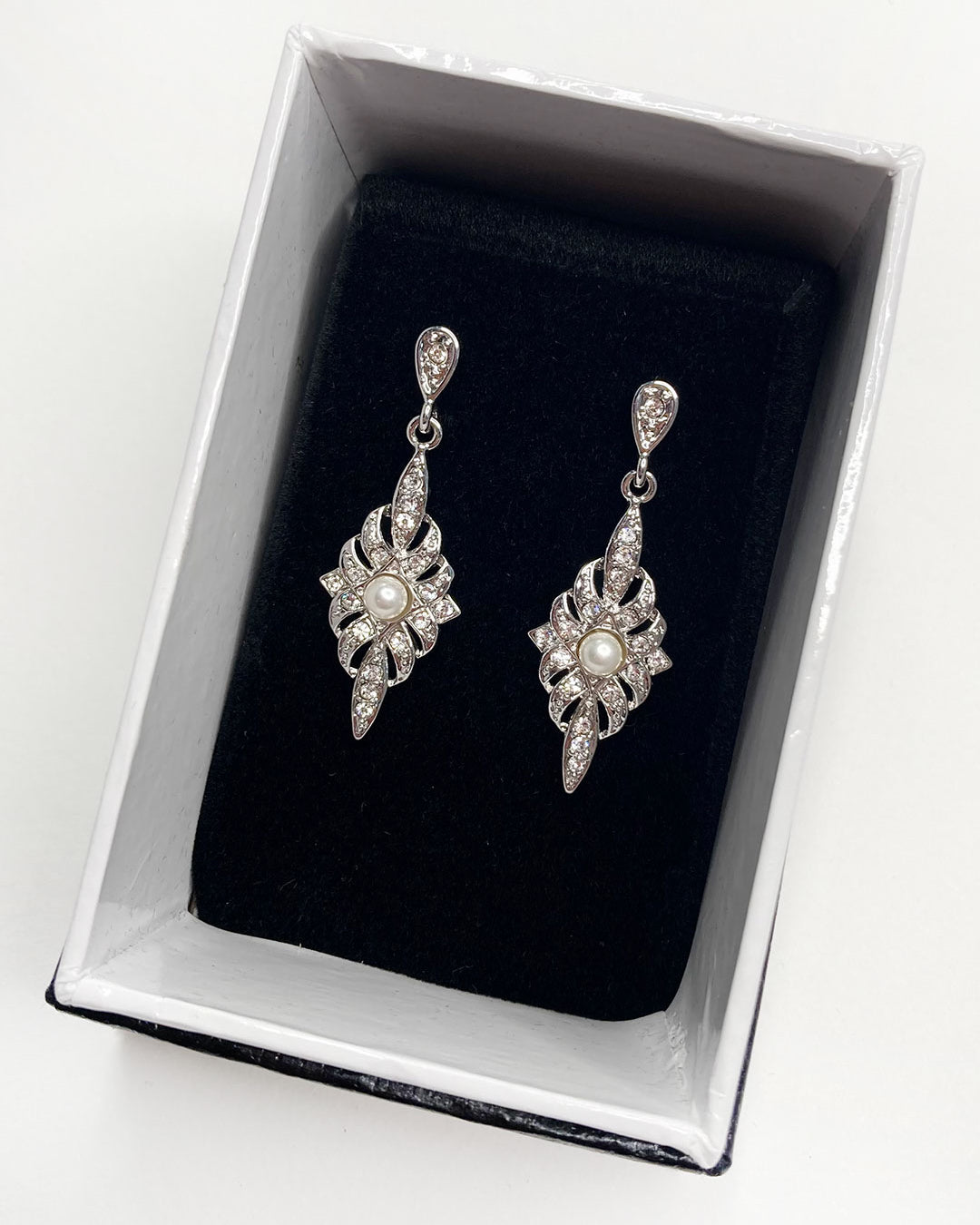 Antoinette Silver bridal earrings — alternate view 3